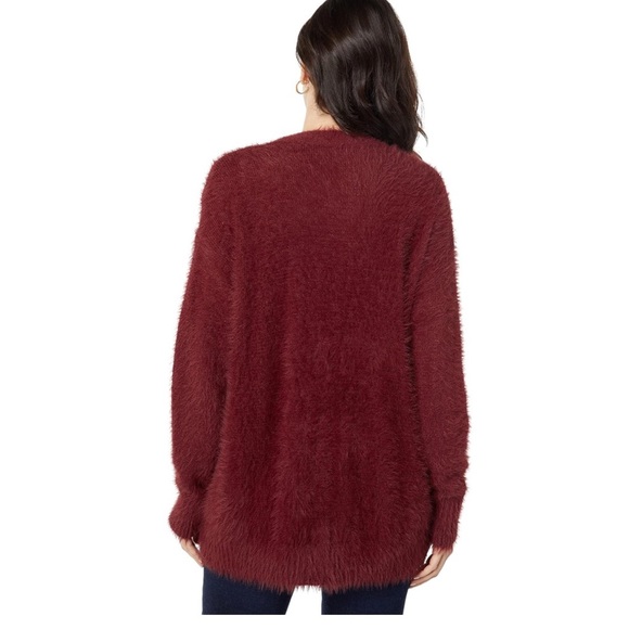 NWT Splendid  Grandpa Cardigan Fuzzy Pockets In Color Crimson - Picture 4 of 10